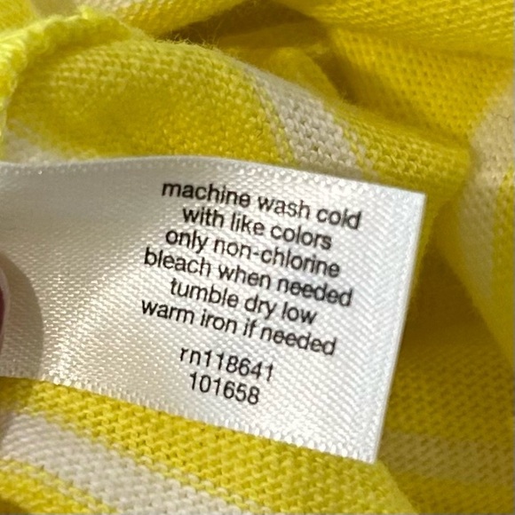 Lane Bryant Yellow Striped T Shirt Dress 14/16 NWT Cotton Short Sleeve V-Neck - Picture 15 of 16